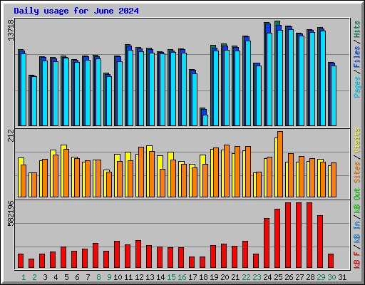 Daily usage for June 2024