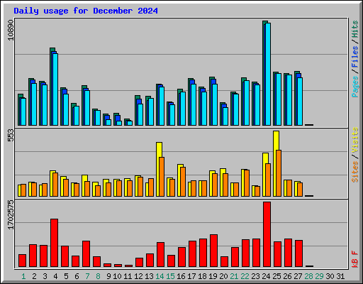 Daily usage for December 2024